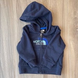 The North Face zippered blue hoodie sweatshirt 6-12 months GUC